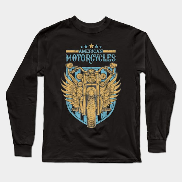 Motorcycle - American motorcycles shirt Long Sleeve T-Shirt by OutfittersAve